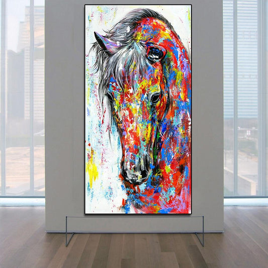 Tableau Cheval Tête de Cheval Multicolore