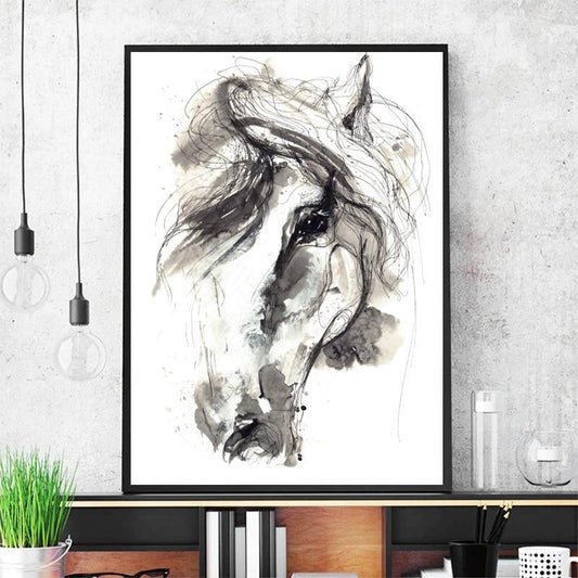 Tableau Tête de Cheval Abstrait