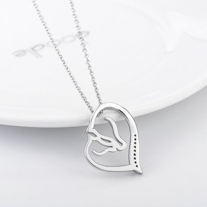 Collier Cheval Cœur en Argent