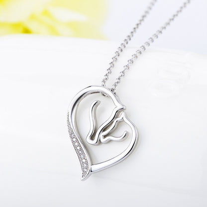 Collier Cheval Cœur en Argent